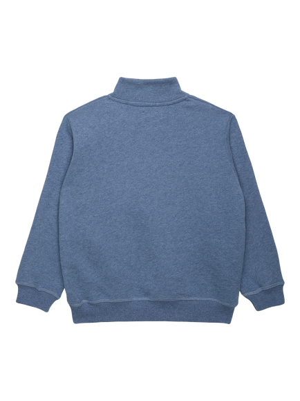 Trotter Charles Car Half Zip Sweatshirt, Denim Blue - view 2, Denim Blue