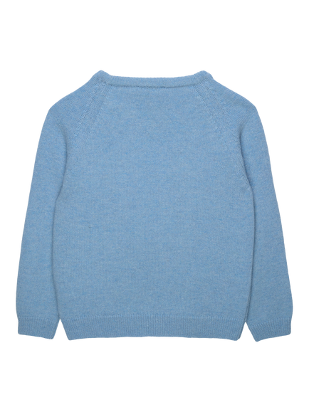 Trotters Kids' Wool Blend Dragon Jumper, Blue - view 2, Blue