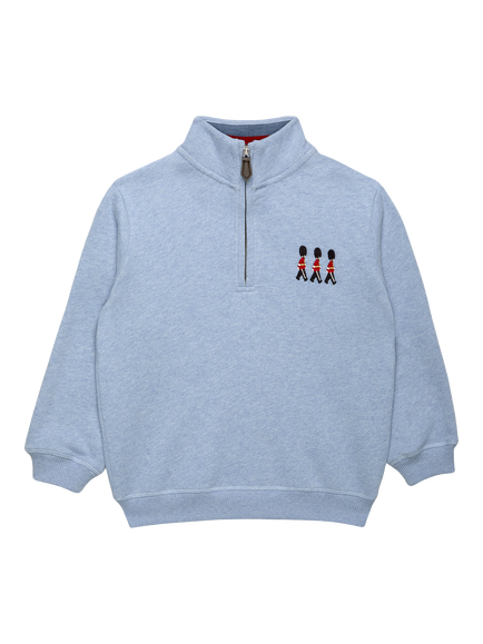 Trotters Guardsman Half-Zip Sweatshirt, Pale Blue, Pale Blue
