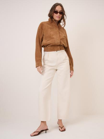 Nobody's Child Trinity Suede Bomber Jacket, Brown, Brown