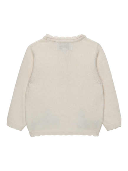 Trotters Baby Wool Blend Bunny Cardigan, White - view 2, White