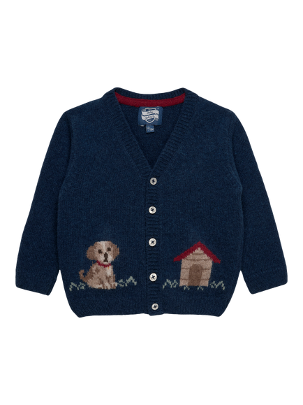 Trotters Baby Wool Blend Puppy Cardigan, Navy, Navy