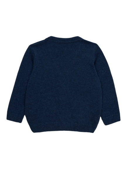 Trotters Baby Wool Blend Puppy Cardigan, Navy - view 2, Navy
