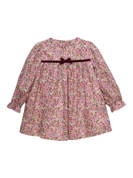 Trotters Baby Liberty Chive Floral Ruffle Dress, Plum, Plum