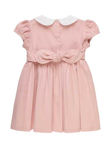 Trotters Baby Short Sleeve Duck Dress, Dusky Pink - view 2, Dusky Pink