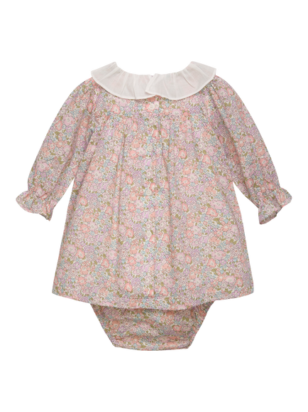 Trotters Baby Liberty Michelle Floral Duck Dress Set, Pink - view 2, Pink