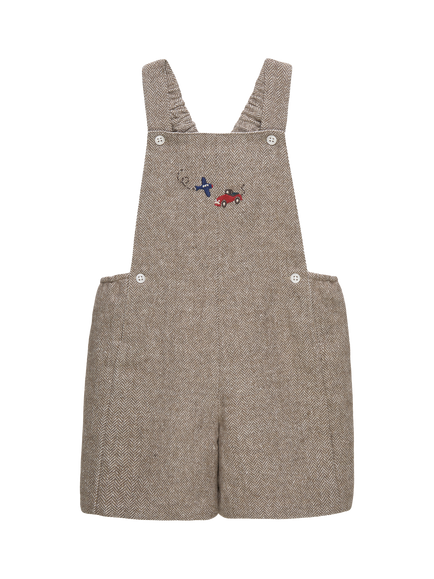Trotters Baby Alfie Bib Shorts, Oatmeal, Oatmeal