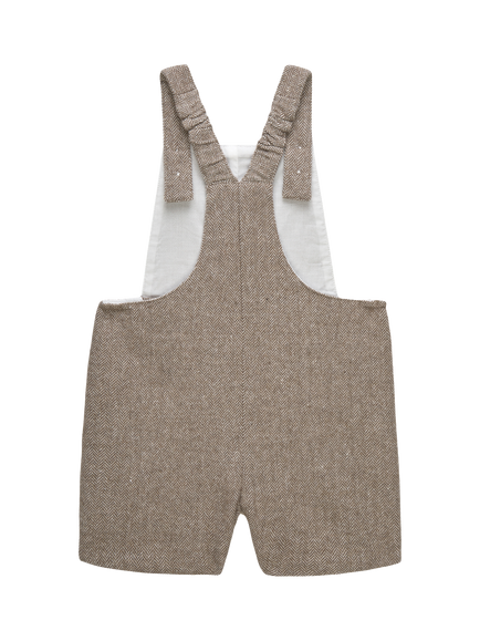 Trotters Baby Alfie Bib Shorts, Oatmeal - view 2, Oatmeal
