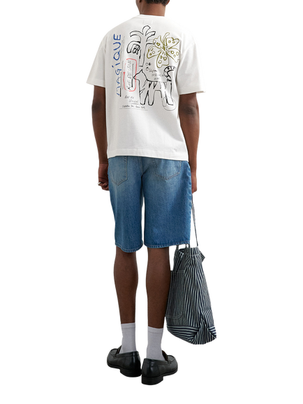 Topman Magique Cotton Embroidered Crew Neck T-Shirt, Ecru - view 2, Ecru