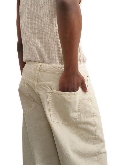 Topman Mid-Rise Baggy Jeans, Oat - view 2, Oat