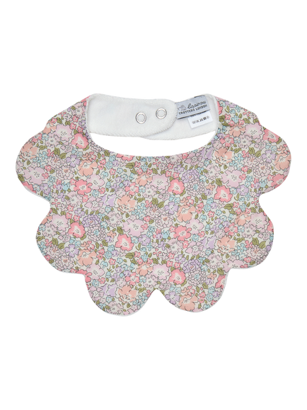 Trotters Baby Liberty Michelle Print Scallop Bib, Pink, Pink