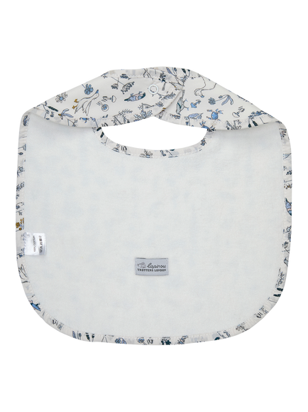Trotters Baby Liberty Theo Cotton Bib, White/Multi - view 2, White/Multi