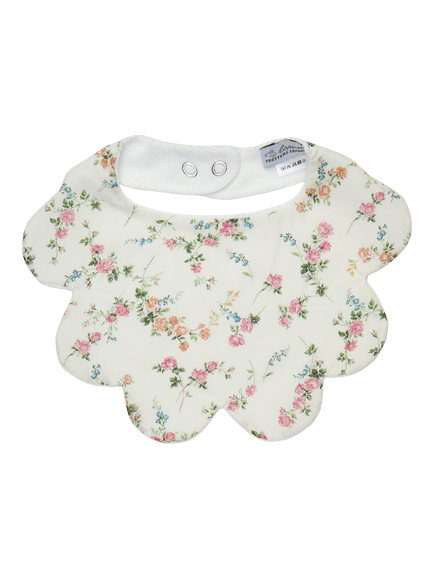 Trotters Baby Liberty Elizabeth Scallop Bib, White, White