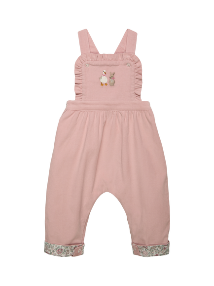 Trotters Baby Corduroy Duck and Bunny Dungarees, Pink, Pink
