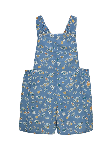 Trotters Baby Liberty Treasures In The Sky Short Dungarees, Blue, Blue