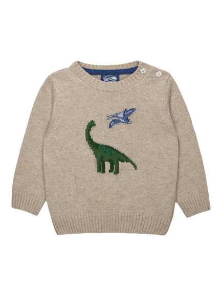 Trotters Baby Dippy & Pterodactyl Jumper, Oatmeal, Oatmeal