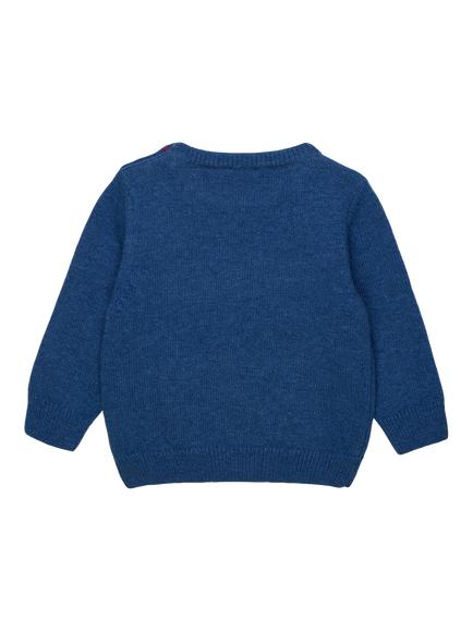 Trotters Baby Guardsman Band Jumper, Denim Blue - view 2, Denim Blue