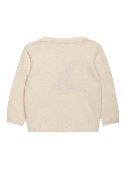 Trotters Baby Wool Blend Knitted Fawn Jumper, White/Multi - view 2, White/Multi