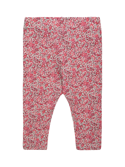 Trotters Baby Emma & Georgina Floral Print Leggings, Raspberry Pink - view 2, Raspberry Pink