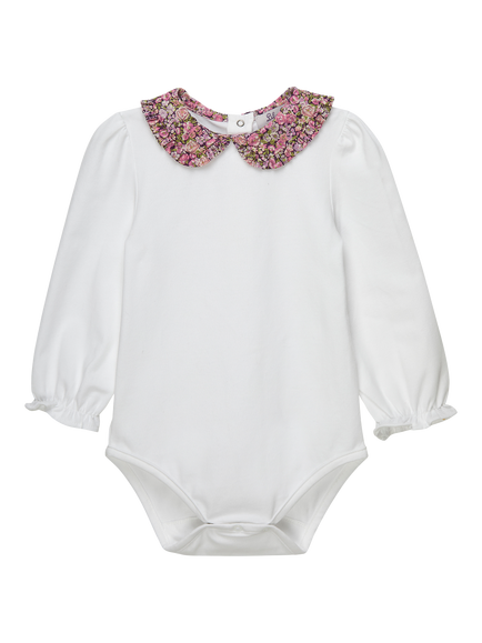Trotters Baby Liberty London Chive Long Sleeve Jersey Bodysuit, Plum, Plum