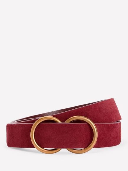 Boden Double Ring Leather Belt, Oxblood, Oxblood