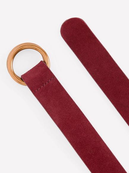 Boden Double Ring Leather Belt, Oxblood - view 2, Oxblood