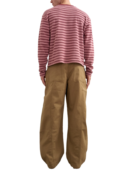 Topman Stretch Cotton Wide Leg Belted Chino Trousers, Tan - view 2, Tan