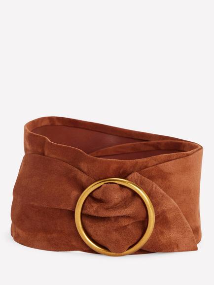 Boden Wide Ring Waist Leather Belt, Tan, Tan