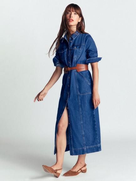 Boden Fleur Denim Shirt Dress, Mid Vintage Blue, Mid Vintage Blue