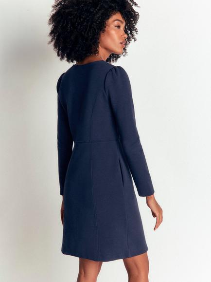 Boden Marla Cotton Rich Sheath Mini Dress, Black - view 2, Navy