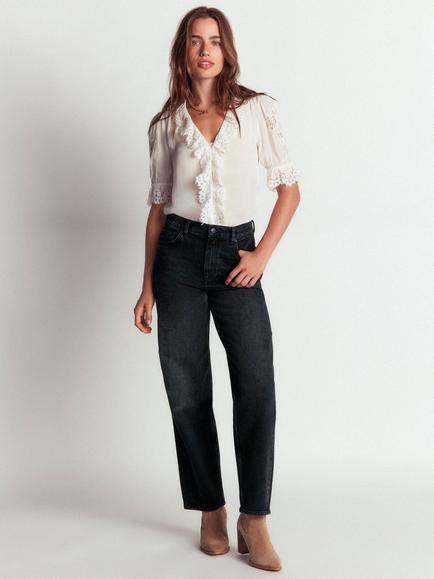 Boden Barrel Leg Jeans, Washed Black, Washed Black