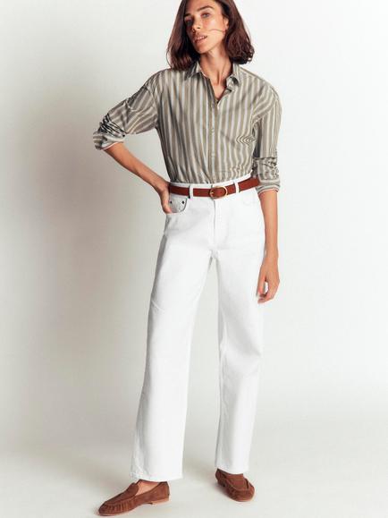 Boden Barrel Leg Jeans, White, White