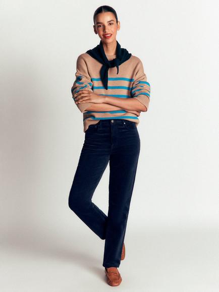 Boden High Rise Slim Fit Cord Jeans, Navy, Navy