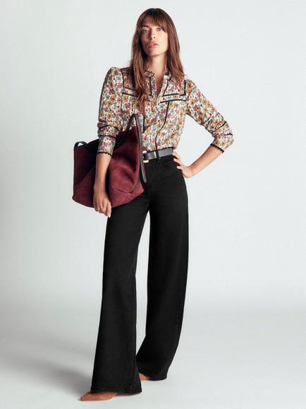 Boden High Rise Wide Leg Fit Jeans, Washed Black, Washed Black