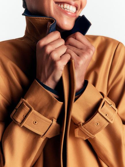 Boden Double Breasted Swing Trench Coat, Camel - view 2, Camel