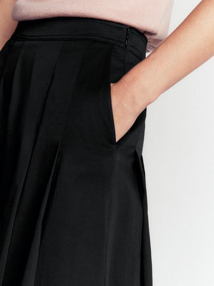 Boden Aya Cotton Rich A-Line Midi Skirt, Black - view 2, Black