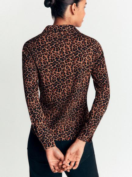 Boden Imi Animal Print Shirt containing TENCEL™ Modal, Brown - view 2, Brown