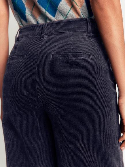 Boden Belgravia Wide Leg Corduroy Trousers, Navy - view 2, Navy
