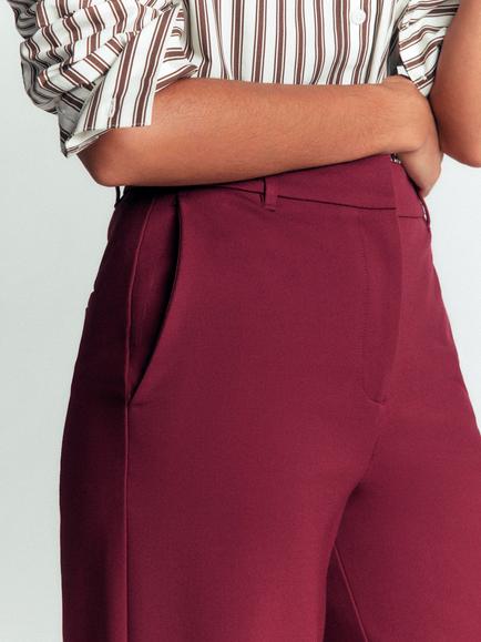 Boden Belgravia Ponte Trousers containing LENZING™ ECOVERO™ Viscose, Deep Wisteria - view 2, Deep Wisteria