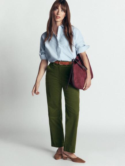 Boden Canonbury Corduroy Straight Leg Trousers, Forest Green, Forest Green