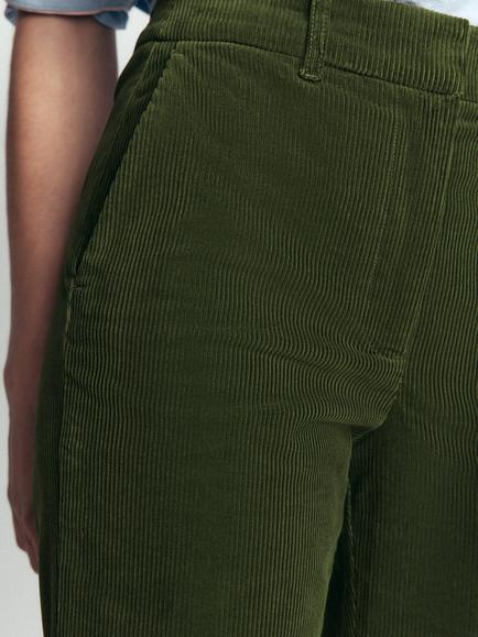 Boden Canonbury Corduroy Straight Leg Trousers, Forest Green - view 2, Forest Green