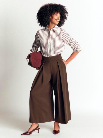 Boden Single Pleat Ponte Trousers, Bitter Chocolate, Bitter Chocolate