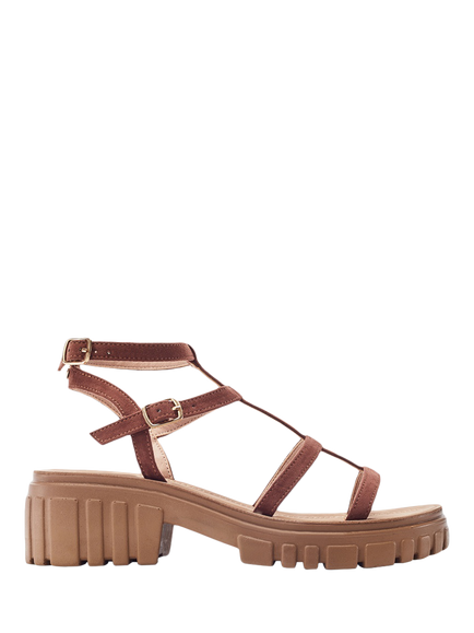 Moda in Pelle Karyna Alcantara Chunky Gladiator Sandals, Tan
