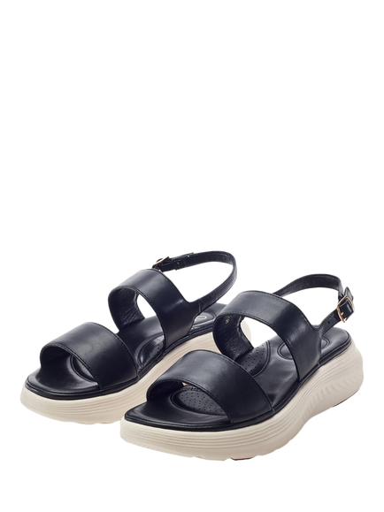 Moda in Pelle Kyros Porvair Strappy Sandals - view 2, Black