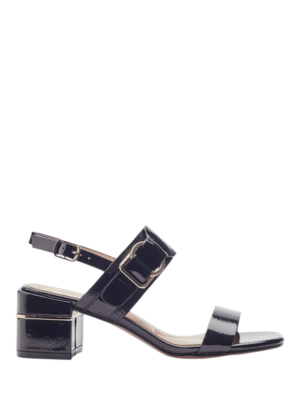 Moda in Pelle Noni Patent Block Heel Strappy Sandals, Black, Black
