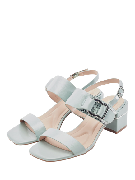 Moda in Pelle Noni Patent Block Heel Strappy Sandals - view 2, Mint
