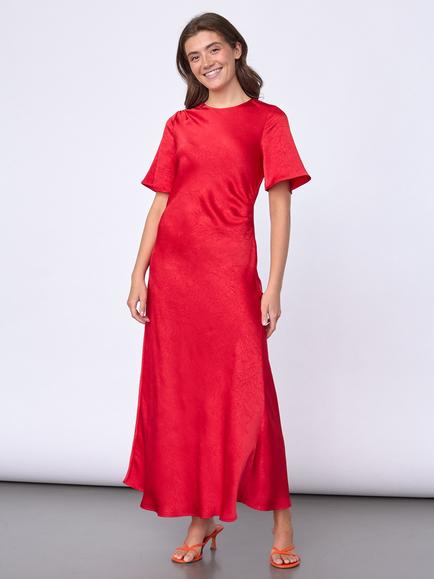 Sisters Point Jacquard Drape Maxi Dress, Red, Red