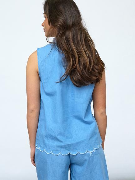 Sisters Point Sleeveless Blouse, Blue - view 2, Blue