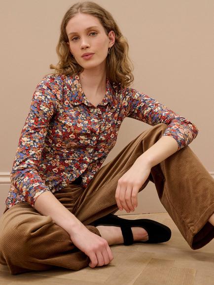 Brora Liberty Jersey Shirt, Spice Bloom, Spice Bloom