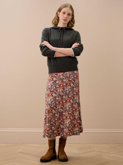 Brora Liberty Print Jersey Midi Skirt, Spice Bloom, Spice Bloom
